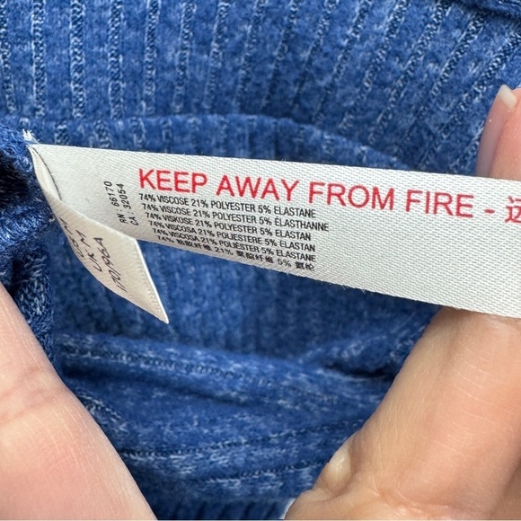 SATURDAYSUNDAY Anthropologie Blue Mariah Long Sleeve Rib Knit Maxi Dress Medium - Picture 12 of 13